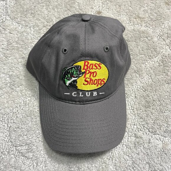 Hats Bass Pro Shops Hat Cap‎ Strapback Gray Yellow Fisherman Fishing Adult Embro - Picture 1 of 4